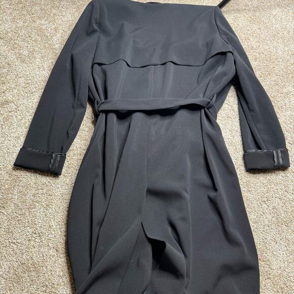 & Other Stories Black Polyester Trench with Belt - Picture 3 of 5